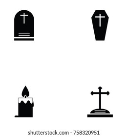 funeral icon set