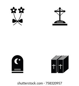 funeral icon set