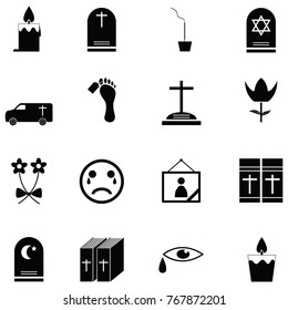 funeral icon set