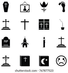 funeral icon set