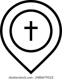 funeral icon. Thin linear style design isolated on white background