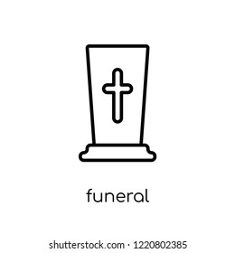 Funeral icon. Trendy modern flat linear vector Funeral icon on white background from thin line Insurance collection, editable outline stroke vector illustration