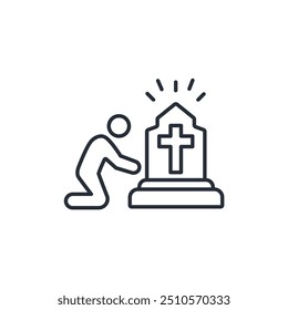 Beerdigungssymbol. vector.Editable stroke.linear style Zeichen zur Verwendung Web-Design, logo.Symbol-Illustration.