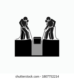 Funeral Icons. Burial Symbol - Vector.