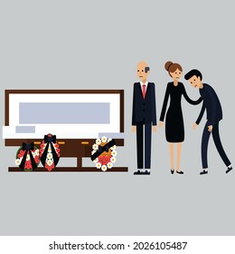 funeral icons. funeral ceremony and paraphernalia collection. Thin line design