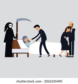 funeral icons. funeral ceremony and paraphernalia collection. Thin line design