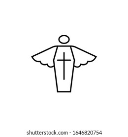 funeral illustration line icon on white background