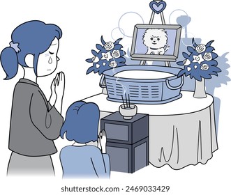 Funeral illustration for a pet dog.