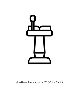 Funeral Lectern Outline Icon Vector Illustration