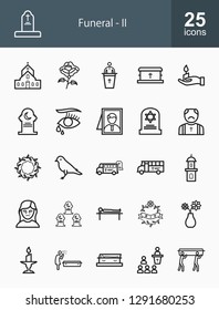 Funeral Line Icons