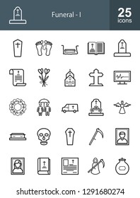 Funeral Line Icons