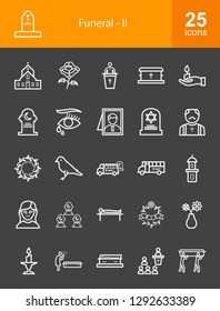 Funeral Line Icons