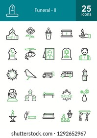 Funeral Line Icons