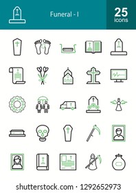 Funeral Line Icons