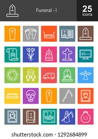 Funeral Line Icons