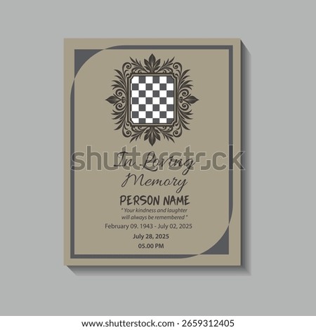 Funeral in Loving Memory Card with text