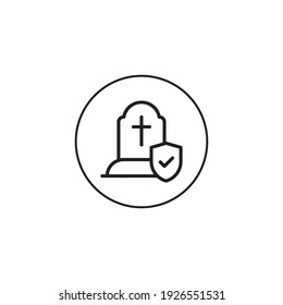 funeral outline style icon in circle