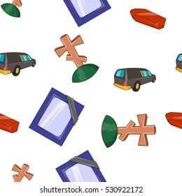 Funeral pattern. Cartoon illustration of funeral vector pattern for web