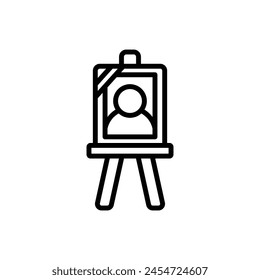 Funeral Potrait Outline Icon Vector Illustration