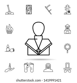 funeral, priest icon. Universal set of funeral for website design and development, app development