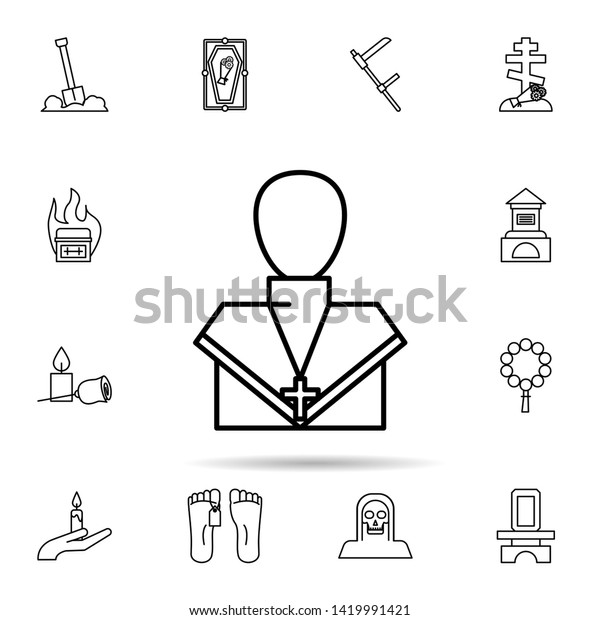 funeral, priest icon.\
Universal set of funeral for website design and development, app\
development