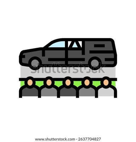 funeral procession mortality color icon vector. funeral procession mortality sign. isolated symbol illustration