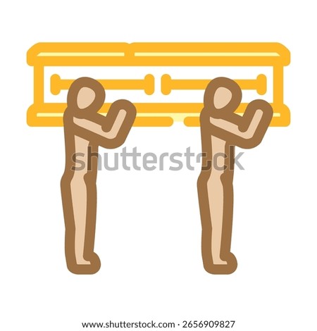 funeral procession mortality color icon vector. funeral procession mortality sign. isolated symbol illustration