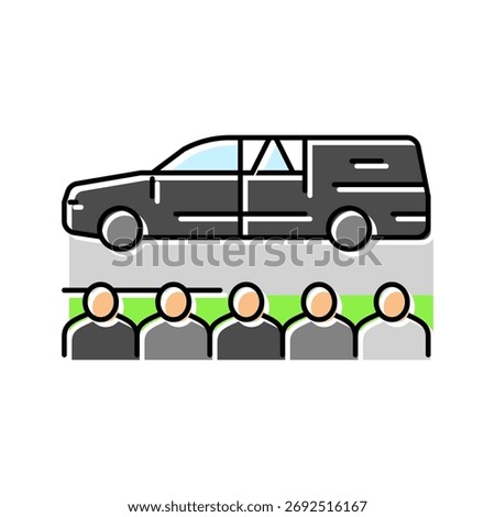 funeral procession mortality color icon vector. funeral procession mortality sign. isolated symbol illustration