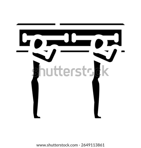 funeral procession mortality glyph icon vector. funeral procession mortality sign. isolated symbol illustration