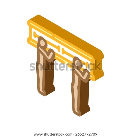 funeral procession mortality isometric icon vector. funeral procession mortality sign. isolated symbol illustration