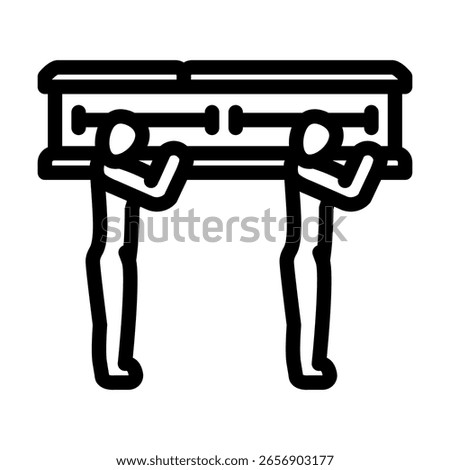funeral procession mortality line icon vector. funeral procession mortality sign. isolated contour symbol black illustration