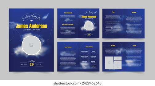  Funeral program and funeral ceremony template design 