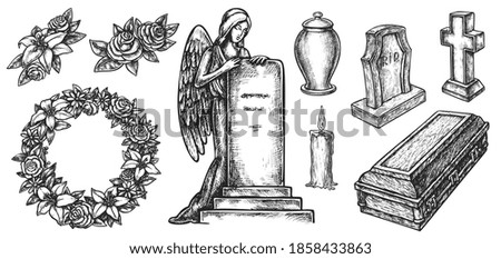 Similar – Image, Stock Photo sorrow Funeral service