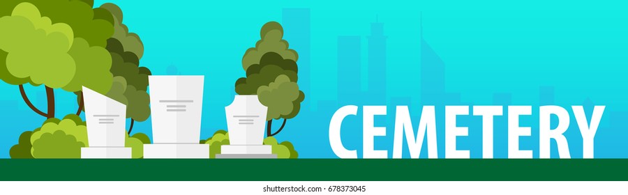 Funeral services and Funeral agency banner. Cemetery. Vector illustration
