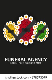Funeral services and Funeral agency banner. Cemetery. Vector illustration