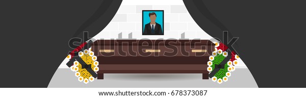Funeral services and Funeral agency banner.\
Cemetery. Vector\
illustration