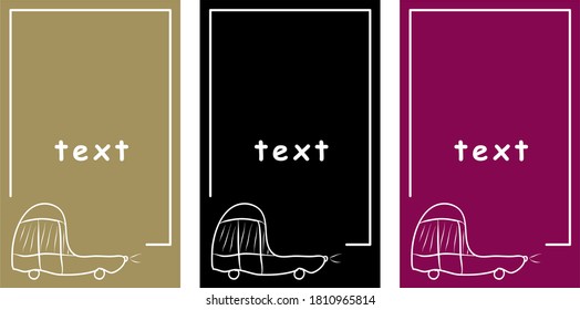 Funeral services, hearse set of vector template for design. Flat color shapes with outline with burial car. Banner modern illustration, background for use in print or web, color