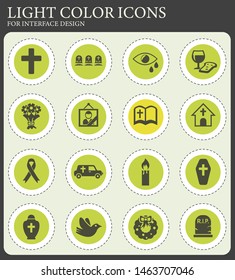 funeral services web icons for user interface design