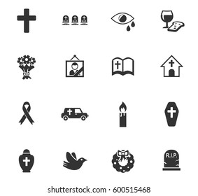 funeral services web icons for user interface design