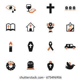 funeral services web icons for user interface design