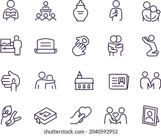 Funeral Thin Line Icons vector design  svg