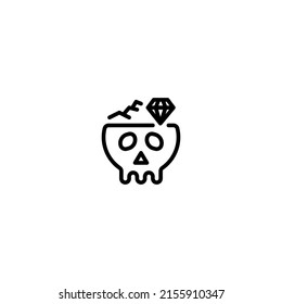 Funeral Treasure Gold Diamond outline style icon and illustration - vector