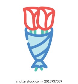 funeral two flowers color icon vector. funeral two flowers sign. isolated symbol illustration
