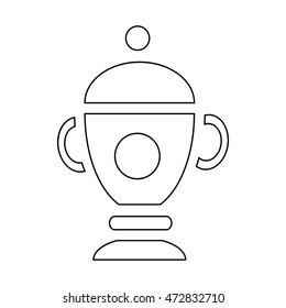 Funeral urn for ashes icon in outline style isolated on white background