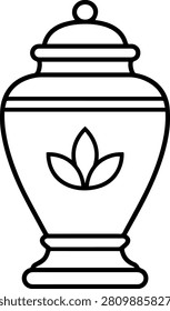 Funeral urn icon for cremation and memorial service vector illustration