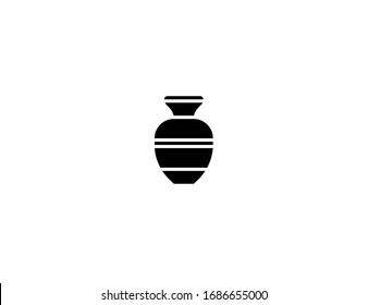 Funeral Urn Vector Flat Icon. Isolated Pot, Urn Illustration 