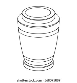 Funeral urns icon in outline style isolated on white background. Funeral ceremony symbol stock vector illustration.