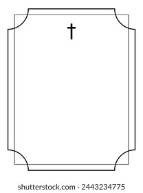 In: Funeral Vector Card. Leere Karte. Digitale Einladungs-Vorlage für Beerdigung in Vektor-Illustrator