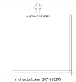  Funeral vector card. Empty card. Digital Funeral Announcement Invitation Template in vector Illustrator