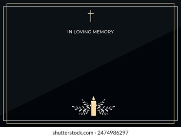  Funeral vector card. Empty card. Digital Funeral Announcement Invitation Template in vector Illustrator